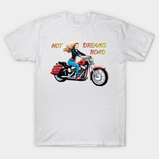 Girl Hot Dreams Road T-Shirt by Andrea Matarazzo